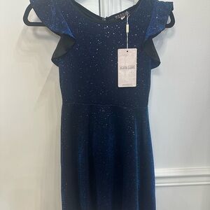 NWT! Hannah Banana Glittery Blue Dress